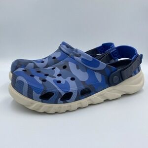 Crocs Duet Max II Camo Redux Clog Men's 11 Blue Navy Stucco 209192-46K